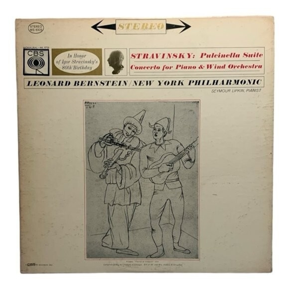 LP Leonard Bernstein, The New York Philharmonic Orchestra  - Pulcinella Suite